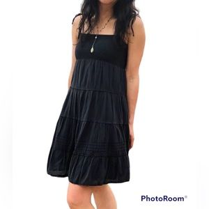 H&M charcoal gray smocked mini dress Size S